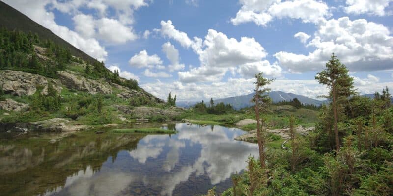 Mohawk Lake near Blue River, Colorado with mountain reflections