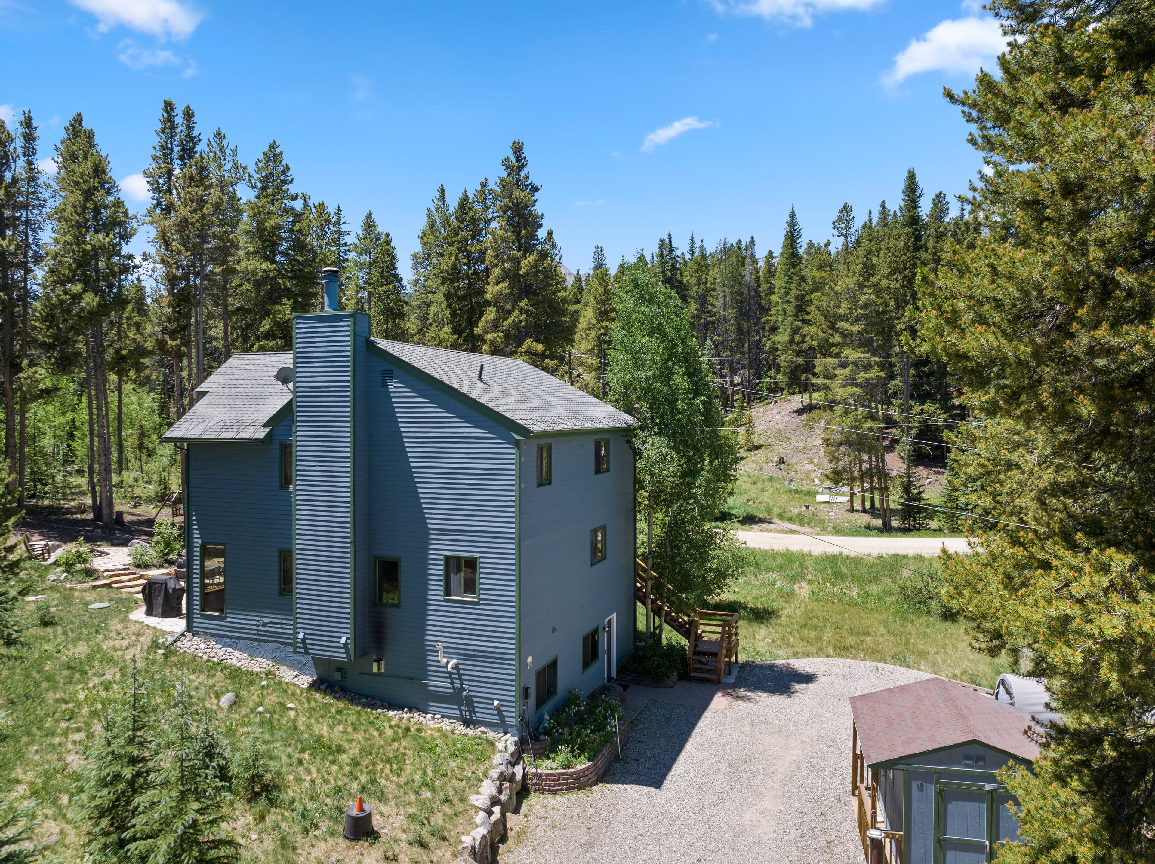 Driveway approach in summer