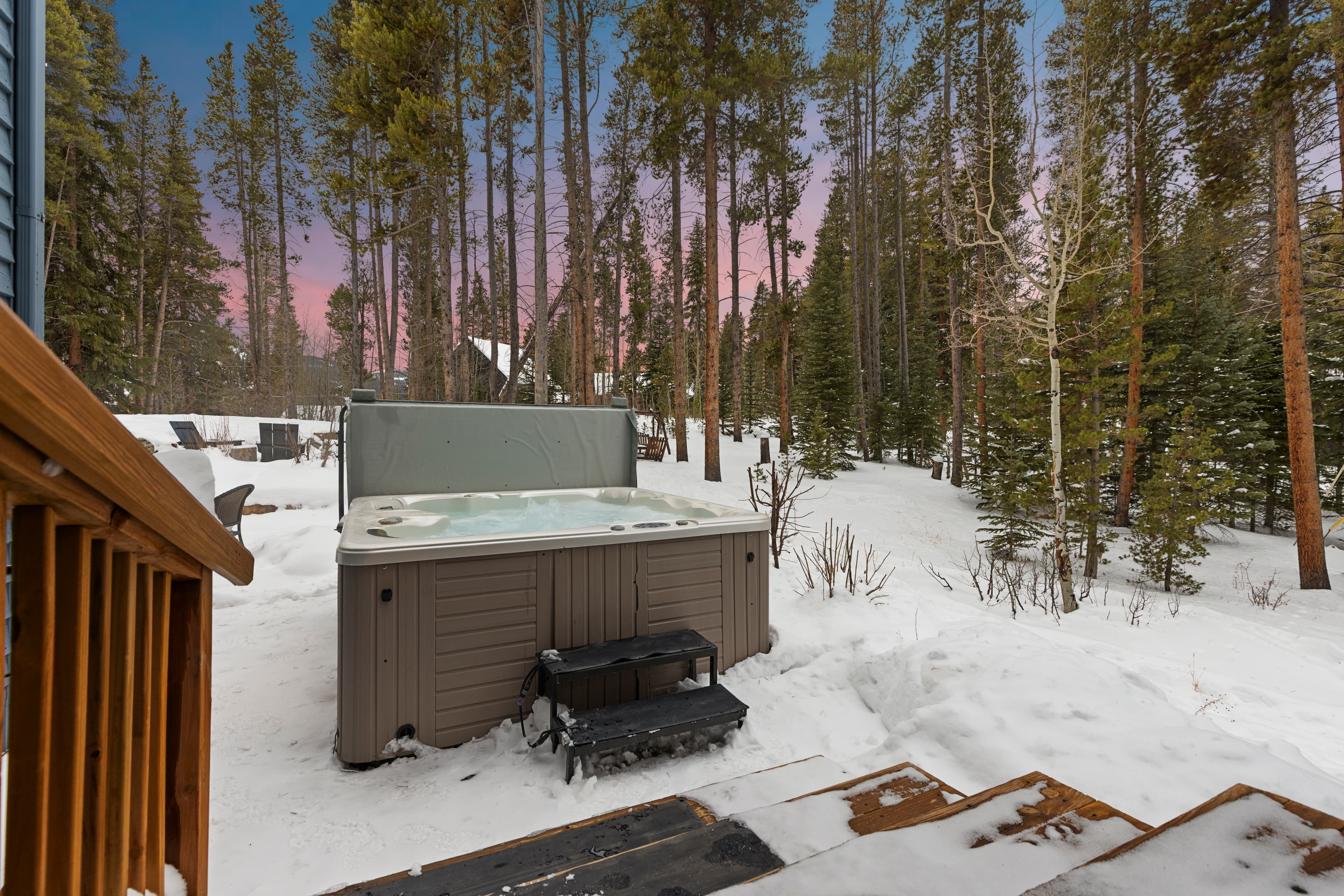 Hot tub at dusk