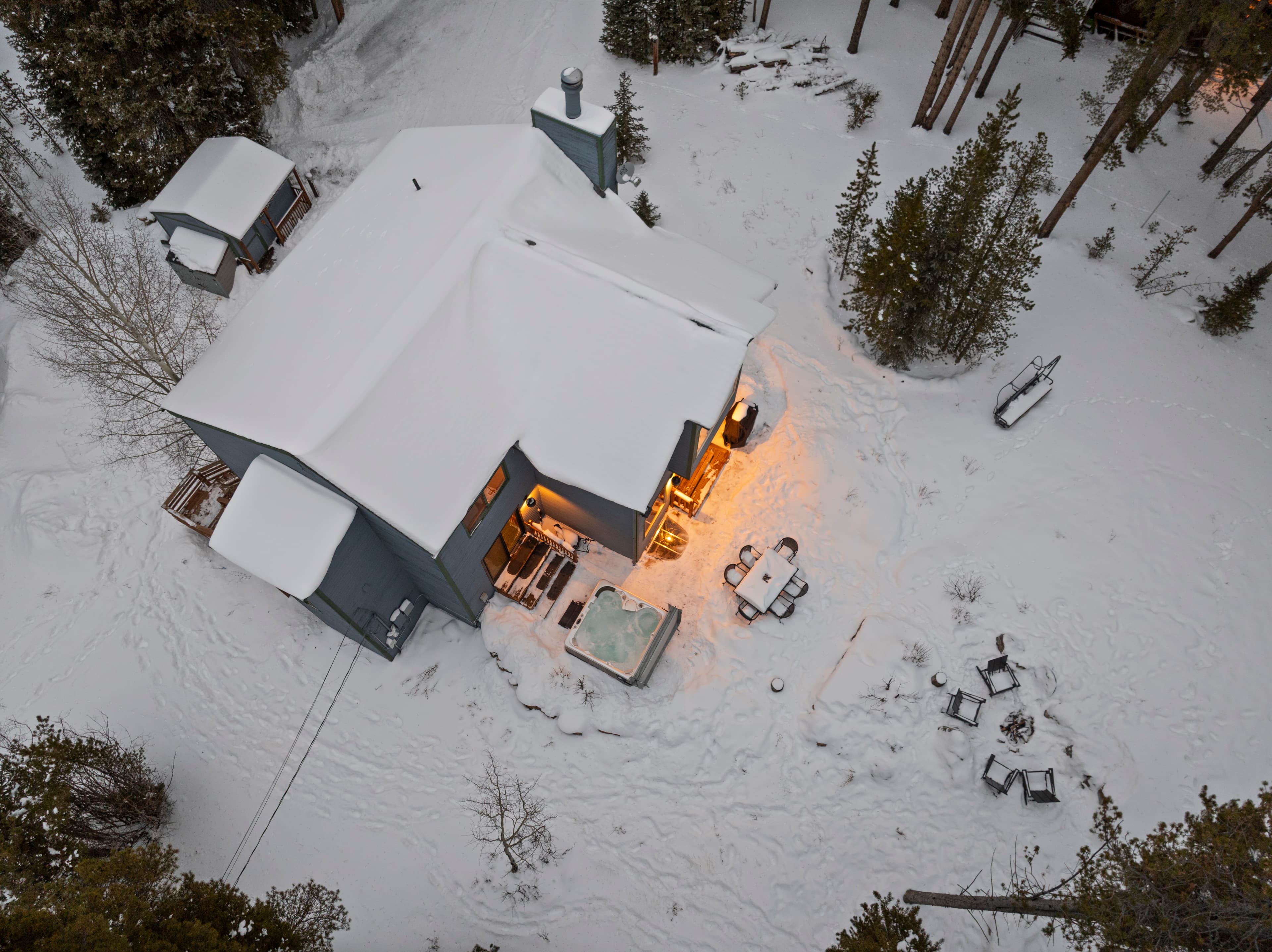 Overhead view at dusk