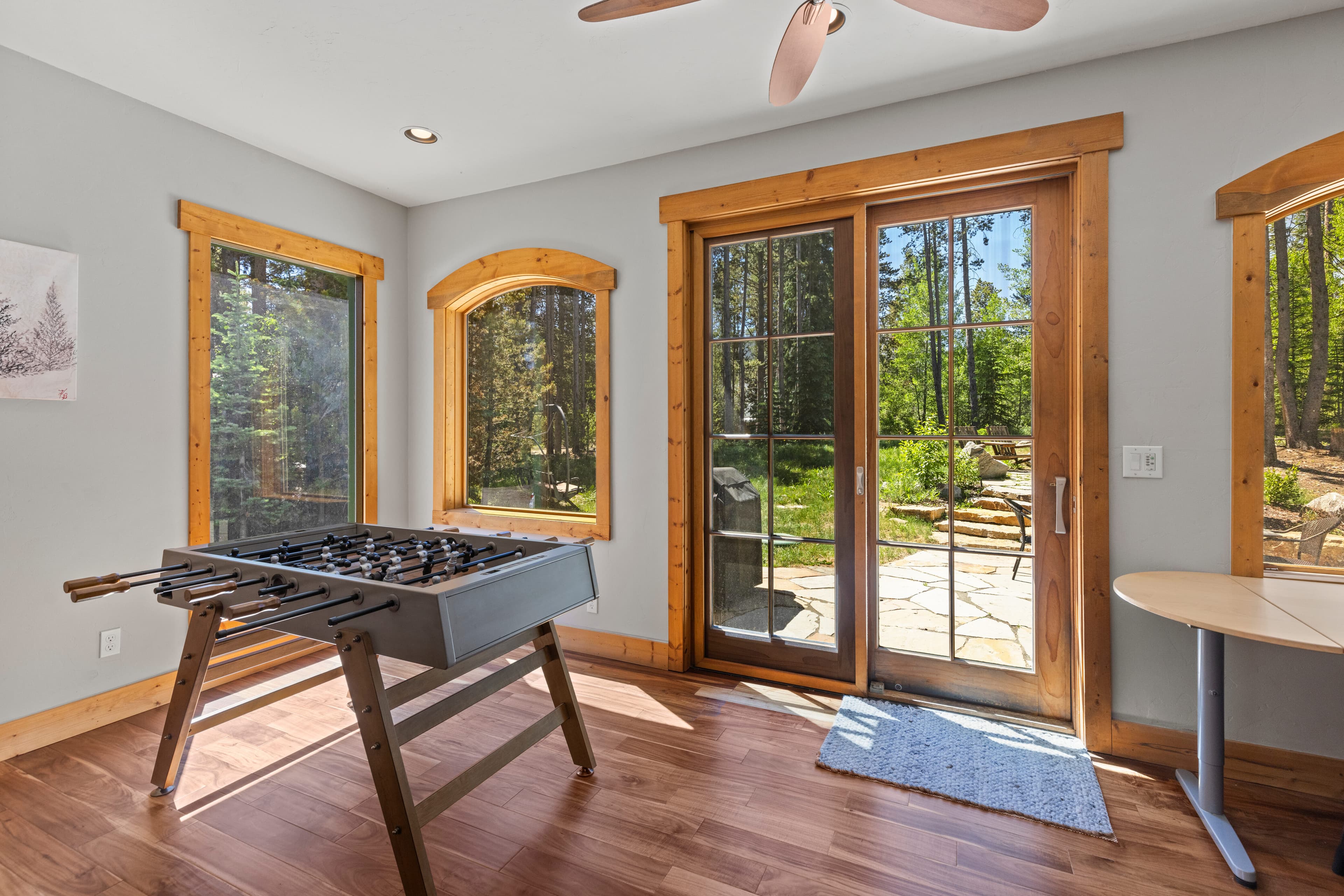 Sunroom with foosball table